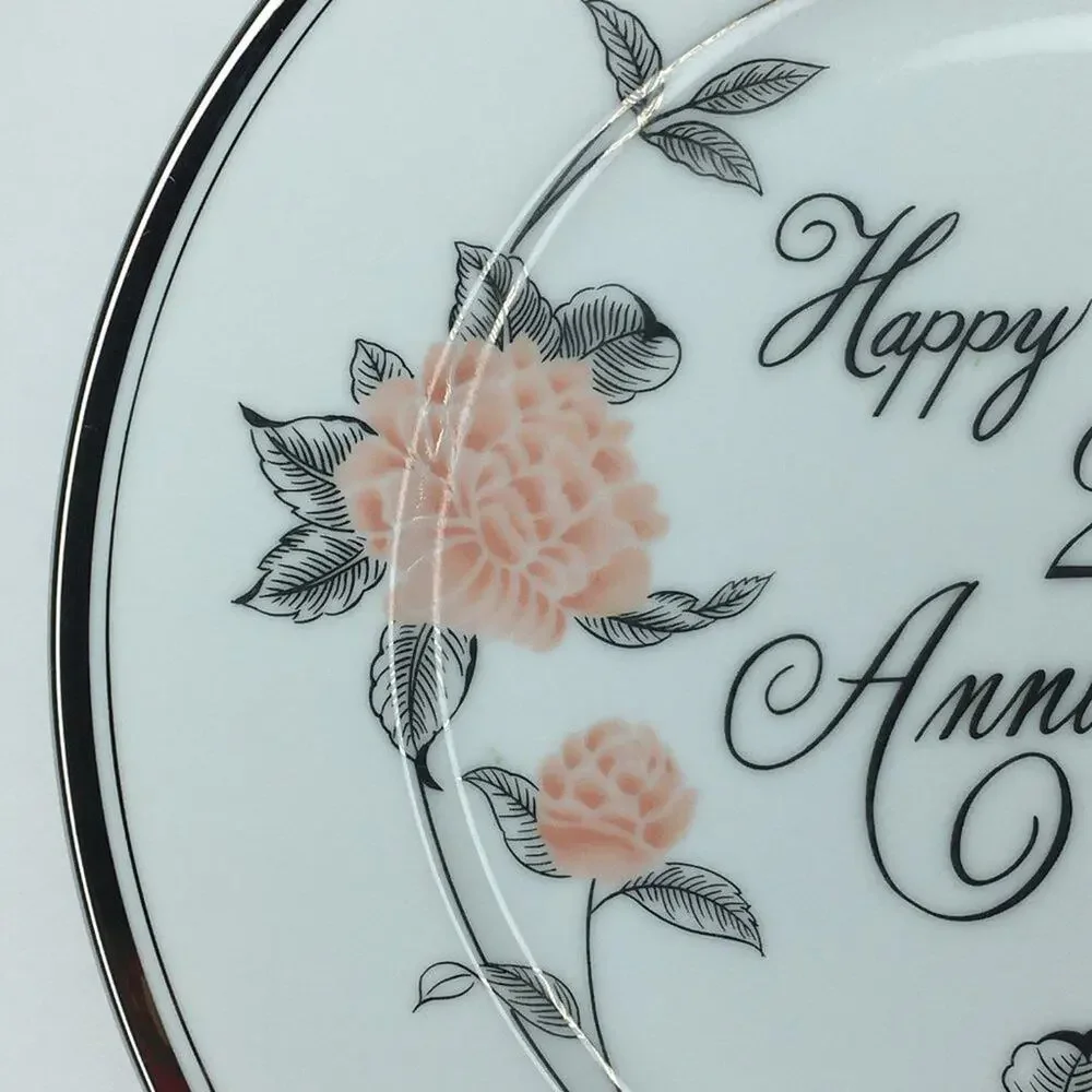 GEORGIAN Fine China George Good Vintage Happy‎ 25th Anniversary 10 5/8
